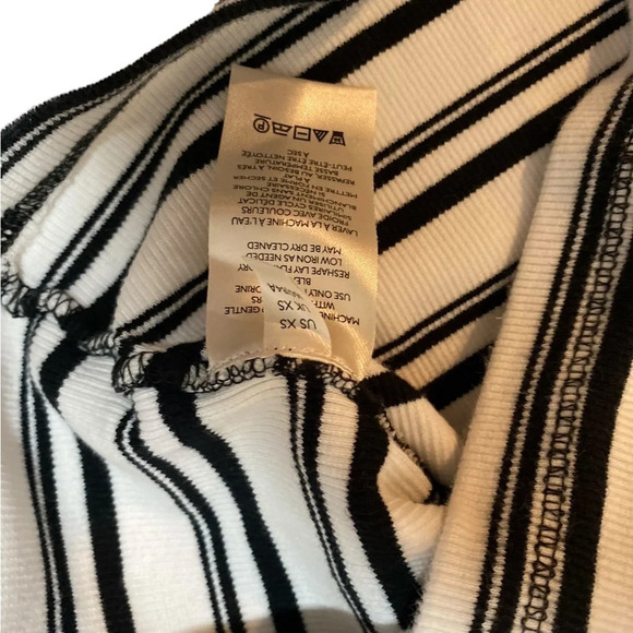 Maeve Anthropologie Mock Neck Ribbed Blouse Top Striped Printed Size XSmall - Picture 8 of 8